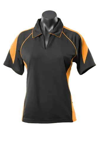 Aussie Pacific Premier Ladies Polo Shirt 2301 Casual Wear Aussie Pacific Black/Gold 8
